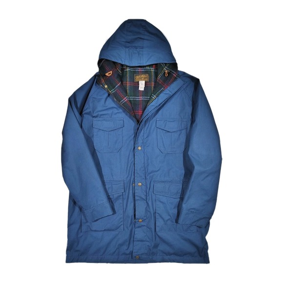 Eddie Bauer Ridgeline Parka Size XL Men's Blue Wool Lining Coat Hooded Jacket - Picture 3 of 11